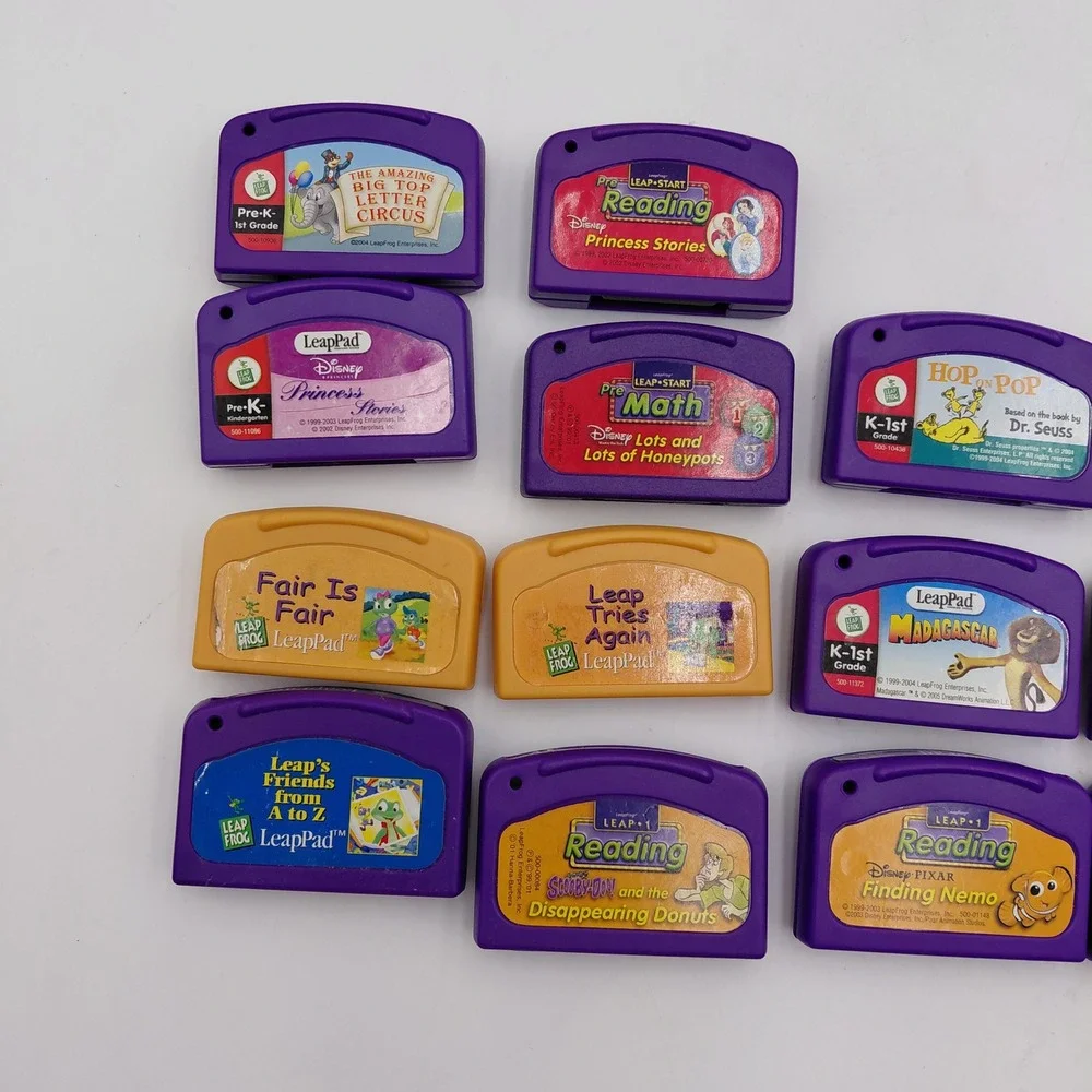 LeapFrog LeapPad Game Cartridge Lot Disney Pixar Scooby-Doo 18pc Educational Set